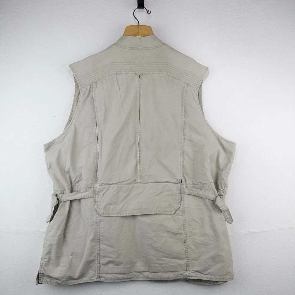 90's Vtg Eddie Bauer Vest Men's 2XLT Beige Fishing Jacket Hunting Cargo *Read
